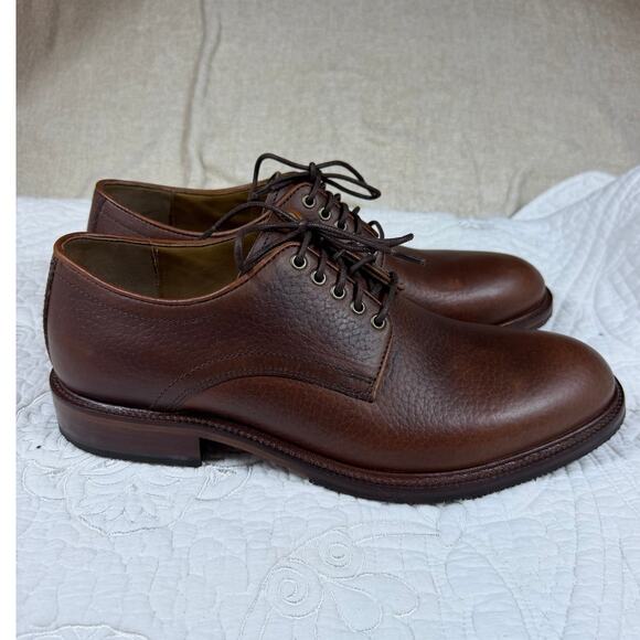 Trask Men Brown 8 Landry Bison Leather Lace Up Oxford Shoes NWOT Comfort Classic